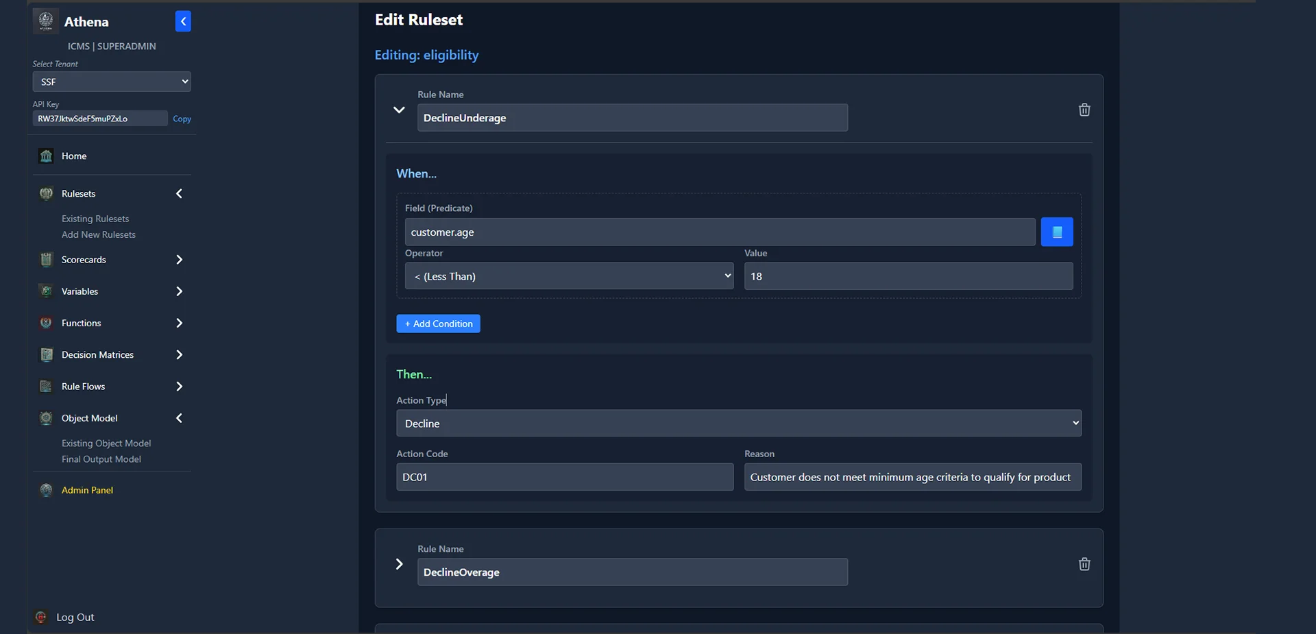ICMS - Decision Engine Rule Set 2